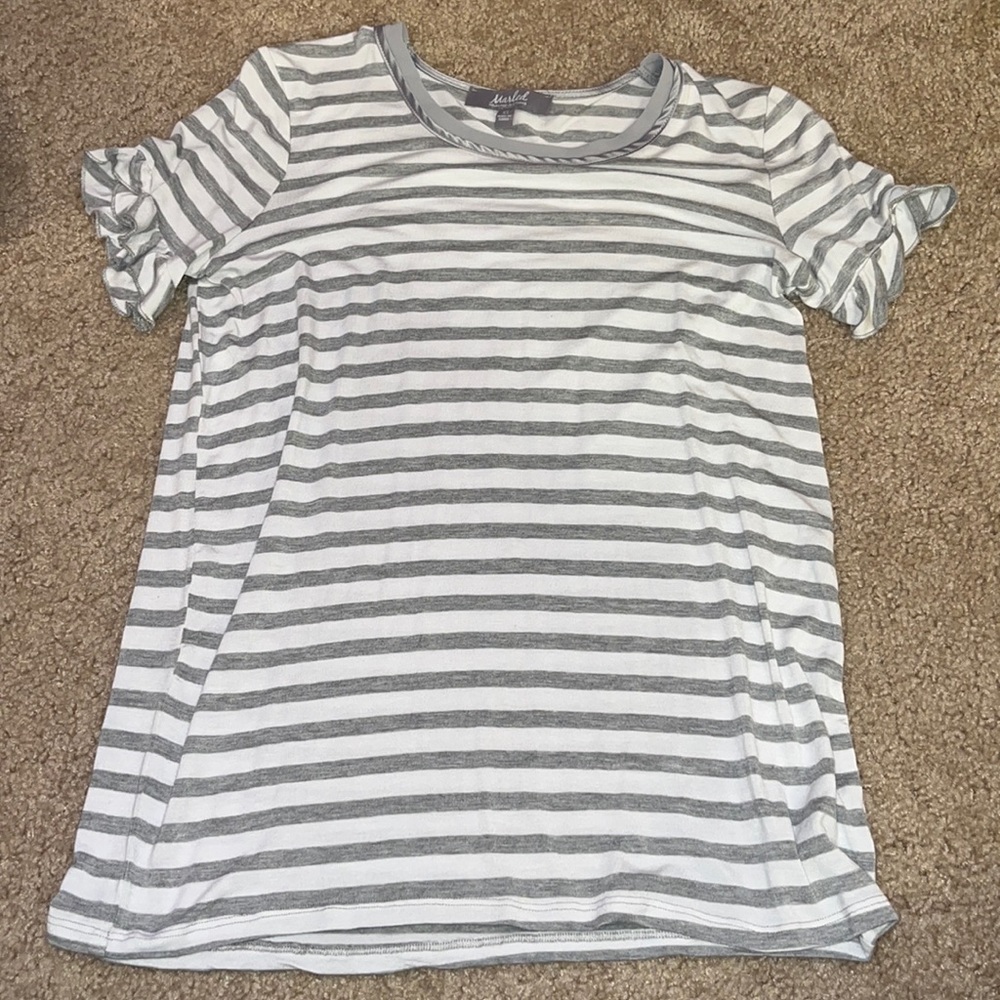 Marled ruffled T-shirt